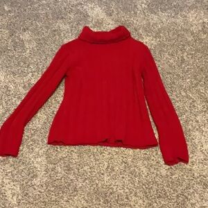 Basic Editions Red Cowl Neck Sweater